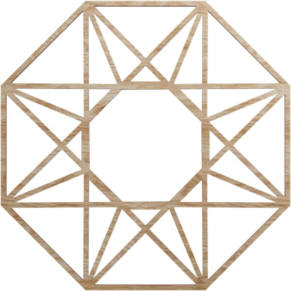 Ekena Millwork Guardian Wood Fretwork Pierced Ceiling Medallion, Red Oak, 18"OD x 7"ID x 3/8"T CMWP18X18X0375GDRO - main